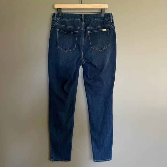 CHICO'S So Slimming Jeggings Size 8 Jean Leggings Dark Blue Wash Stretch Classic - Picture 11 of 16